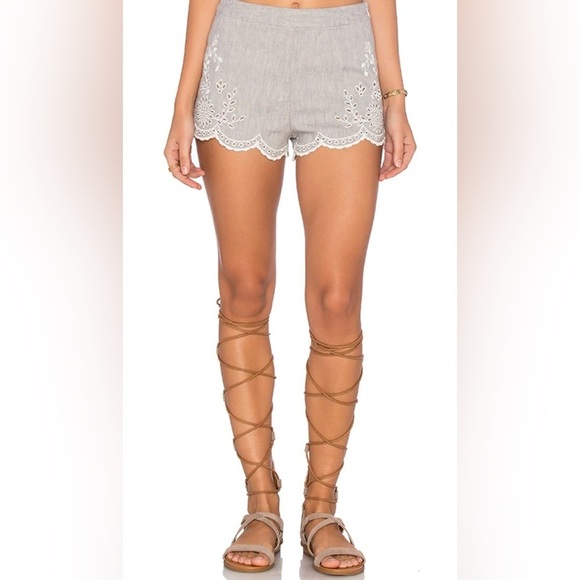 Free People Pants - Free People Life’s Too Short Grey Eyelet Shorts
Size 2/27” waist